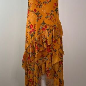 New Look Used Floral Asymmetrical Ruffle Dress